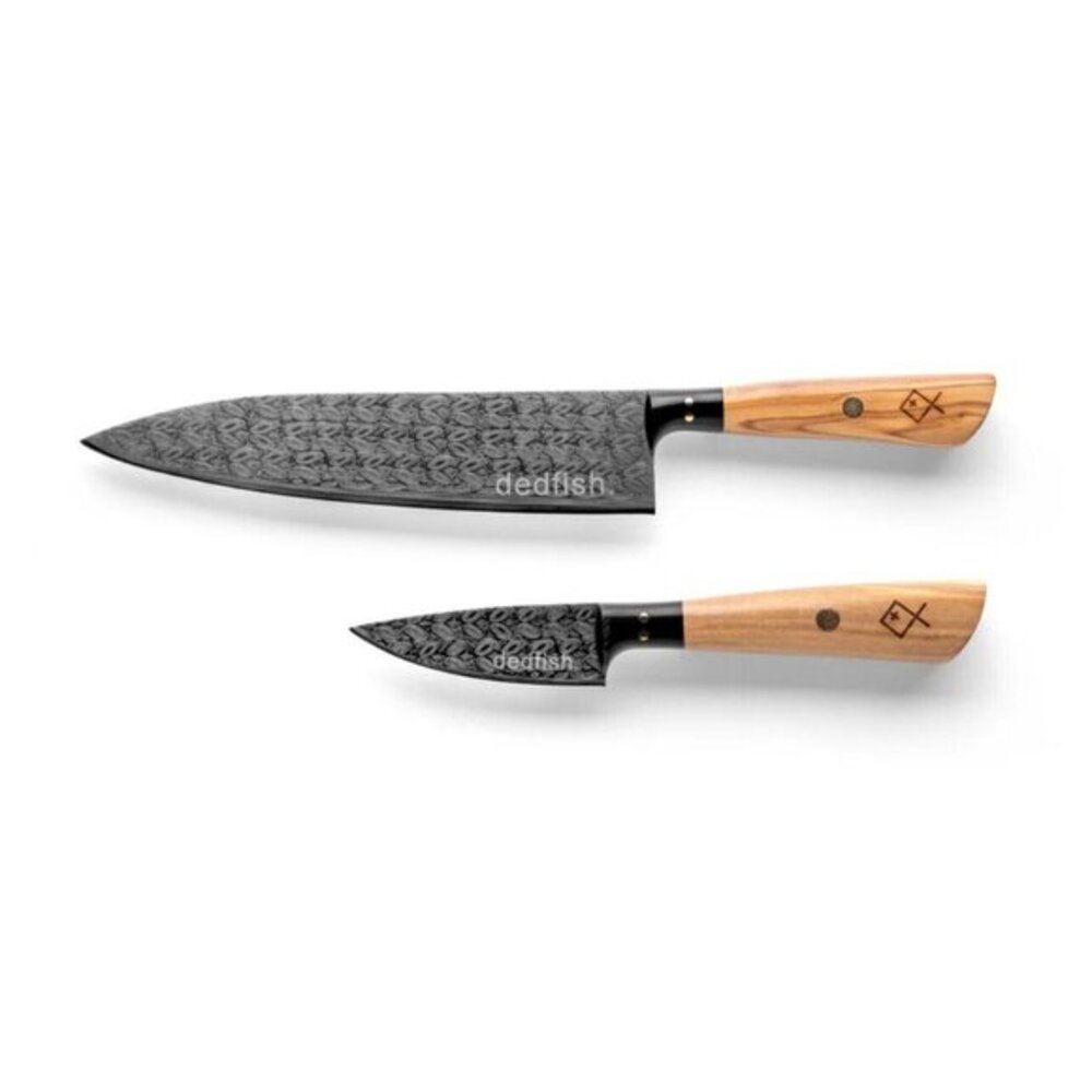 Dedfish Knife German Steel Set-New - Sold Out On Website 9” Chef + 3.5” Pairing